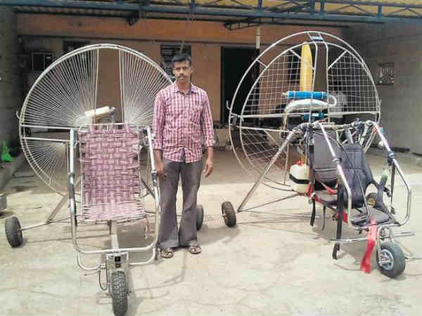 பாரா கிளைடரை சொந்தமாக தயாரித்த கிராமத்து இளைஞர்!