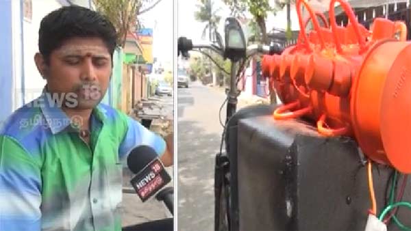 தண்ணீரில் ஓடும் பைக்: அரசின் அங்கீகாரத்திற்காக காத்திருக்கும் திருச்சி இளைஞர்!