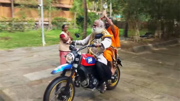 காஸ்ட்லி பைக்கில் காவிரி மீட்பு பயணத்தை துவங்கிய ஜக்கி வாசுதேவ்!