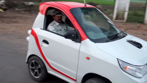 இளைஞர் ஓட்டி வந்த காரை பார்த்து ஆச்சரியத்தில் திக்கு முக்காடி போன போலீஸ் அதிகாரி... ஏன் தெரியுமா?