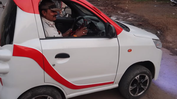 இளைஞர் ஓட்டி வந்த காரை பார்த்து ஆச்சரியத்தில் திக்கு முக்காடி போன போலீஸ் அதிகாரி... ஏன் தெரியுமா?
