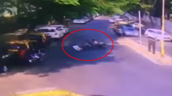குற்றவாளிகளை தடுக்கபோய் விபத்தில் சிக்கிய காவலர்... போலீஸாரை அடித்து தூக்கி வீசும் அதிர்ச்சி காட்சி..!