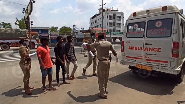 விதி மீறினால் கொரோனா நோயாளியுடன் ஒரு நாள் டூர்.. புள்ளிங்கோ இளைஞர்களை சிதறவிட்ட திருப்பூர் போலீஸ்..