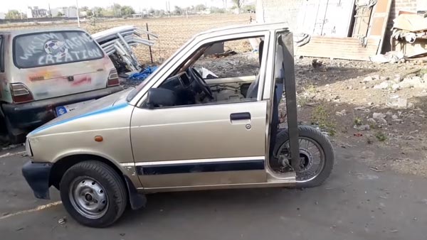 3 வீலராக மாறிய மாருதி சுஸுகி 800... இதுதான் உலகின் மிக குறுகிய மாருதி 800... இதோ வீடியோ!