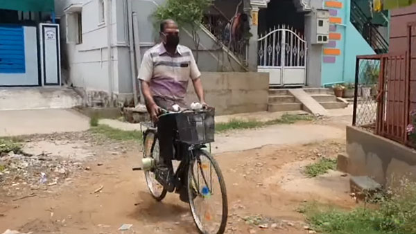 மகன் கொடுத்த ஐடியாவில் தந்தை உருவாக்கிய சூப்பர் சைக்கிள்... வாயை பிளந்து பார்க்கும் ஓசூர் மக்கள்...
