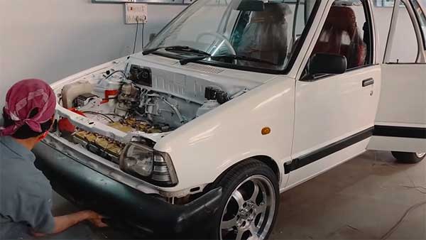 என்ஜினிற்கு பதிலாக எலக்ட்ரிக் மோட்டார் உடன் மாருதி 800... இதுவும் நல்லாதான் இருக்கு...