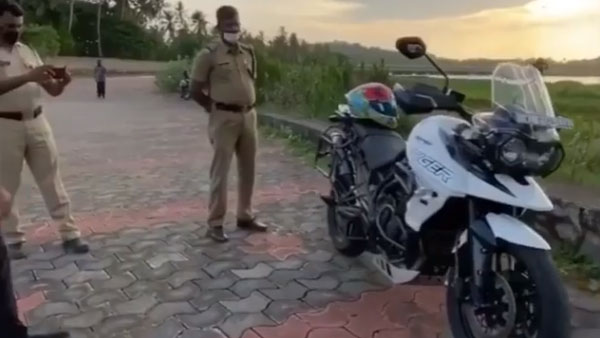 விலை உயர்ந்த பைக்கை பார்த்து வாயை பிளந்த போலீஸ்காரர்... ஓனர்கிட்ட கேட்டாரு பாருங்க ஒரு சந்தேகம்...