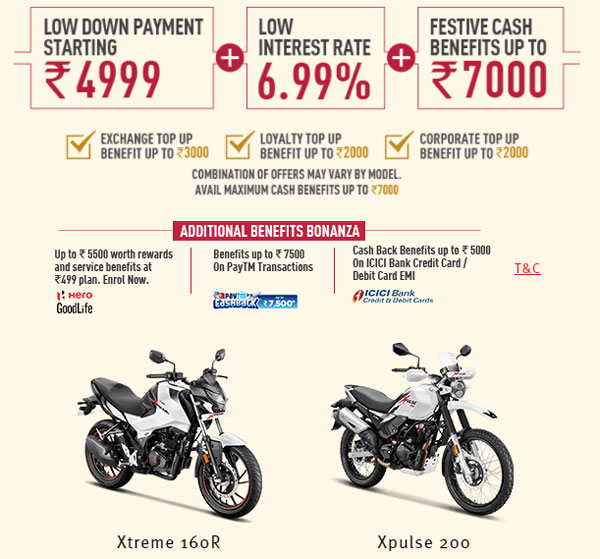 ஹீரோ மோட்டோகார்ப்பின் பண்டிகை கால சலுகைகள்- ரூ.7,000 வரையில் பணத்தை சேமிக்கலாம்