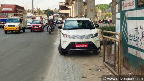 இந்திய சாலையில் உலாவந்த புதிய மஹிந்திரா இ-கேயூவி100!! ஸ்பை படங்கள் வெளியீடு!