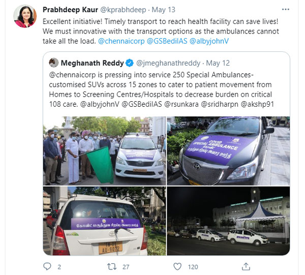 செம்ம... ஆம்புலன்ஸ் இல்லை என்ற பேச்சுக்கே இடமில்லை... ககன்தீப் சிங் அதிரடியால் மனம் குளிர்ந்த சென்னை வாசிகள்!!