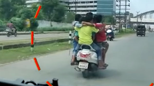 ஒரே ஸ்கூட்டரில் 7 பேர், அத்தனை பேரும் சிறுவர்கள்!! உரிமையாளரை கொத்தாக தூக்கிய போலீஸார்