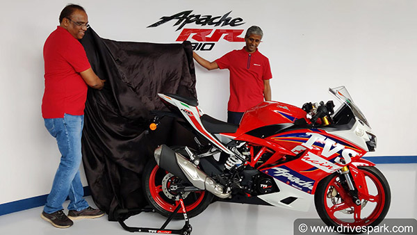 2021 TVS Apache RR310 மோட்டார்சைக்கிள் விற்பனைக்கு அறிமுகம்!! விலை ரூ.2.59 லட்சம்