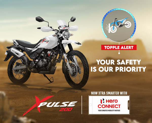 விபத்து நேரத்தில் உதவும் புதிய தொழில்நுட்ப வசதி... Hero Xpulse 200 பைக்கில் டாப்பிள் அலர்ட் வசதி அறிமுகம்!